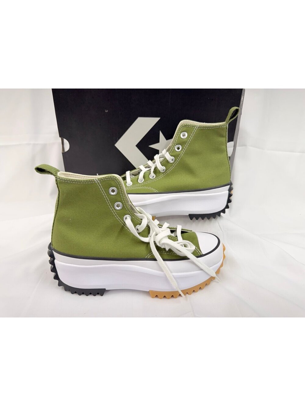 Converse A05700C Run Star Hike Platform Seasonal Trainer Green Womens US 7 - Picture 2 of 8
